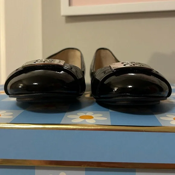 Women’s Shoes Designer Brand Coach London Black Patent Leather Flats Size 6.5 - Picture 5 of 10